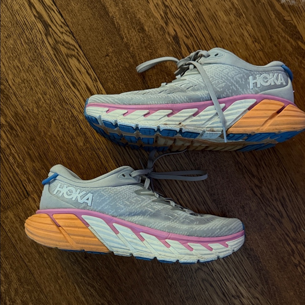 Hoka Women's Athletic Shoes in Gray and Orange